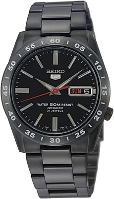 Seiko 5 SNKE03K1 Black Phantom 37mm 50m WR unisex automatic watch with steel strap