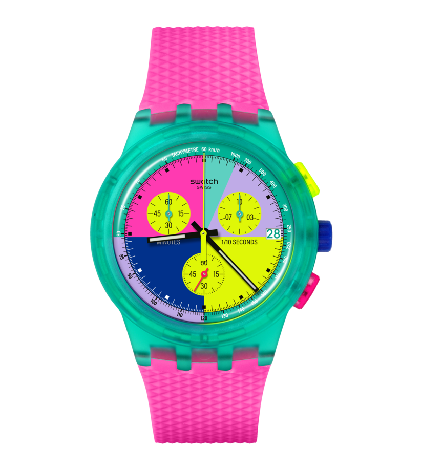 SWATCH NEON FLASH ARROW unisex watch SUSG408 42mm 30m WR quartz
