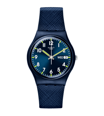 Swatch SIR BLUE unisex watch SO28N702 34mm 30m WR quartz