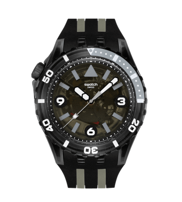 Swatch BLACK SEA NETTLE unisex watch SSCU09B100 44mm 100m WR quartz