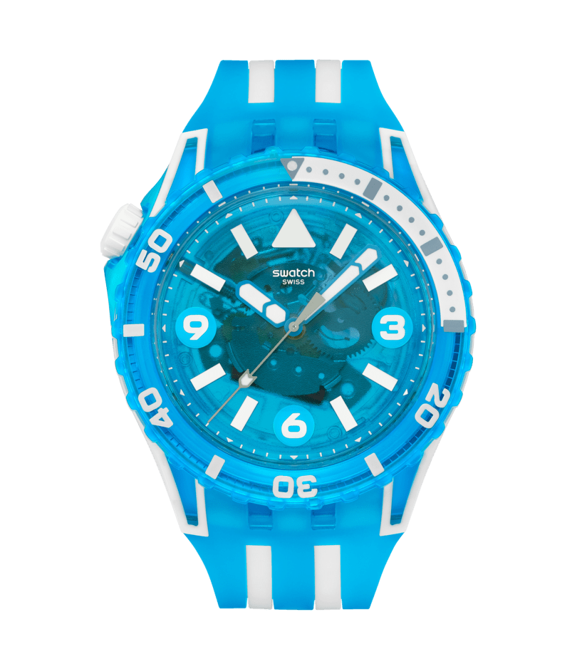 Swatch BLUE FIRE unisex watch SSCU09S100 44mm 100m WR quartz