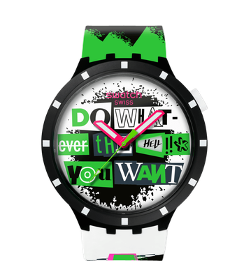 Swatch LASH OUT sb03b701 47mm 30m WR quartz unisex watch