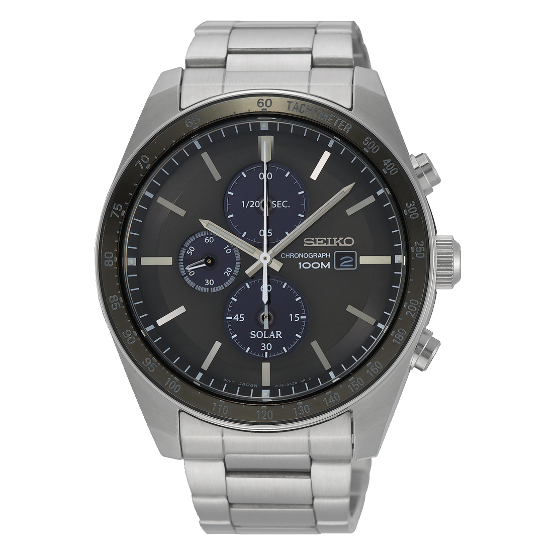 Seiko Solar Chronograph SSC715P1 Men's Chronograph Watch 43.2mm 100m WR Steel Strap Hardlex - Quartz
