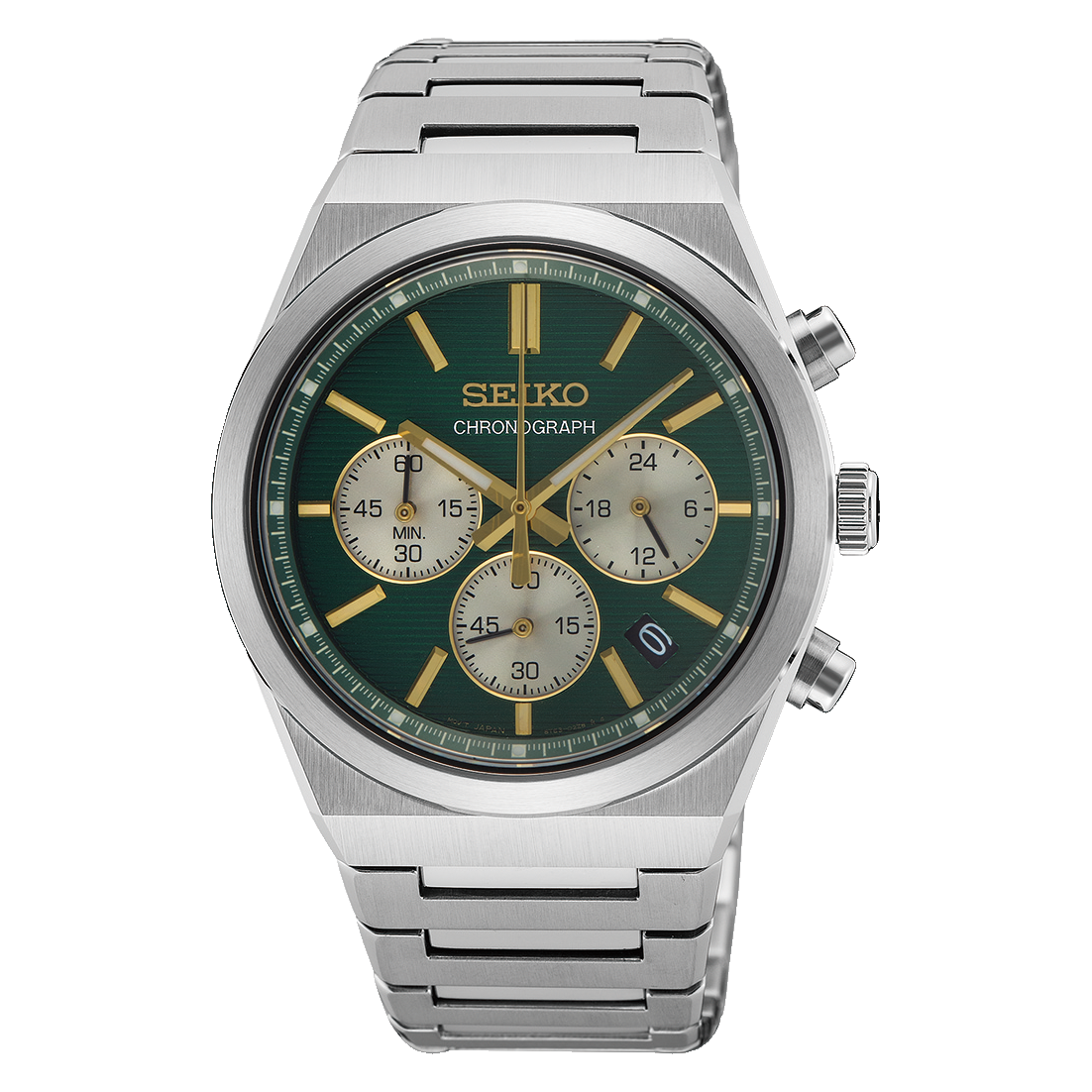 Seiko Chronograph SSB461P1 men's chronograph watch, 40mm, sapphire crystal, 100m WR, steel strap