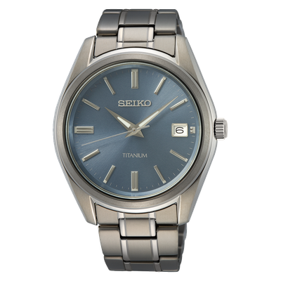 Seiko NeoClassic SUR371P1 Men's Titanium Watch 40.2mm Sapphire Crystal 100m WR Titanium Strap and Case - Quartz