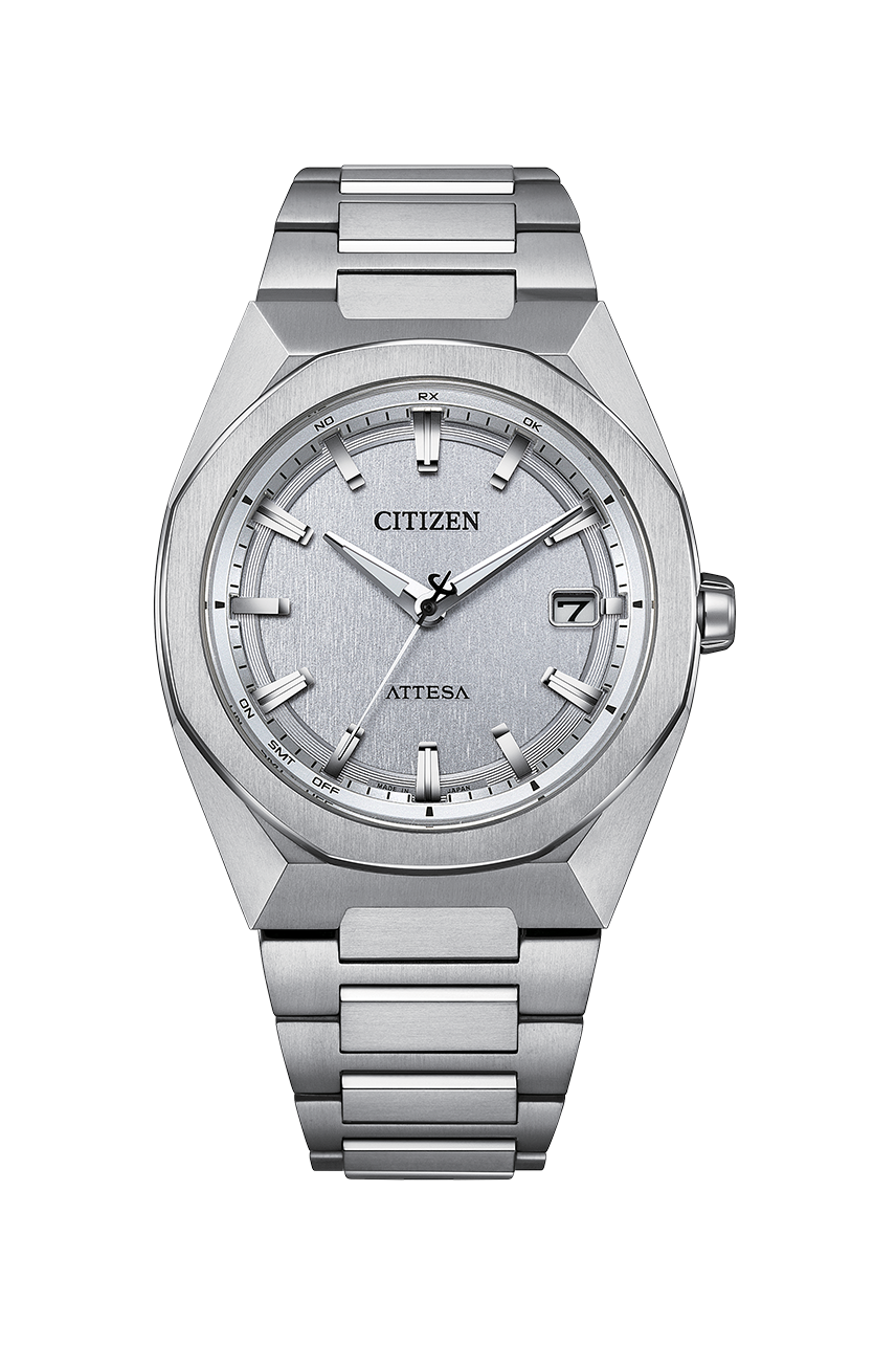 Citizen Attesa CB3040-56H JDM 40mm Super Titanium radio-controlled solar watch made in Japan with anti-reflective sapphire crystal, 100m WR, titanium strap and case, Eco-Drive movement (powered by solar energy or light) Japan Domestic Market