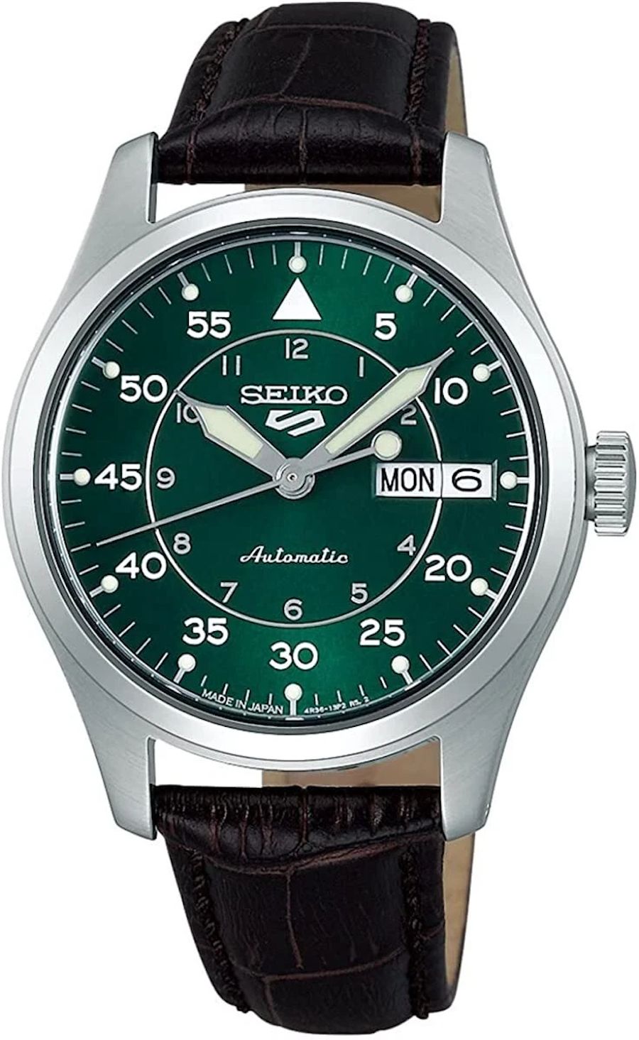 Seiko 5 Sports Field “Suits Style” SBSA203 (JDM) Kanji-English 39.4mm 100m WR leather strap Made in Japan JDM (Japanese domestic market)