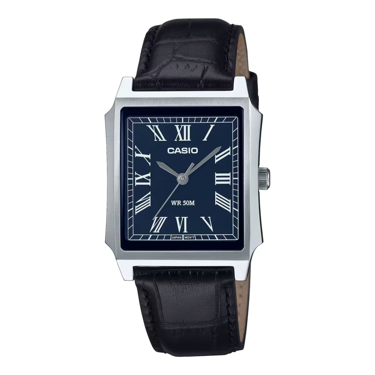 Casio MTP-B190L-2B classic men's quartz watch 41 × 31.5 × 8.1 mm leather strap