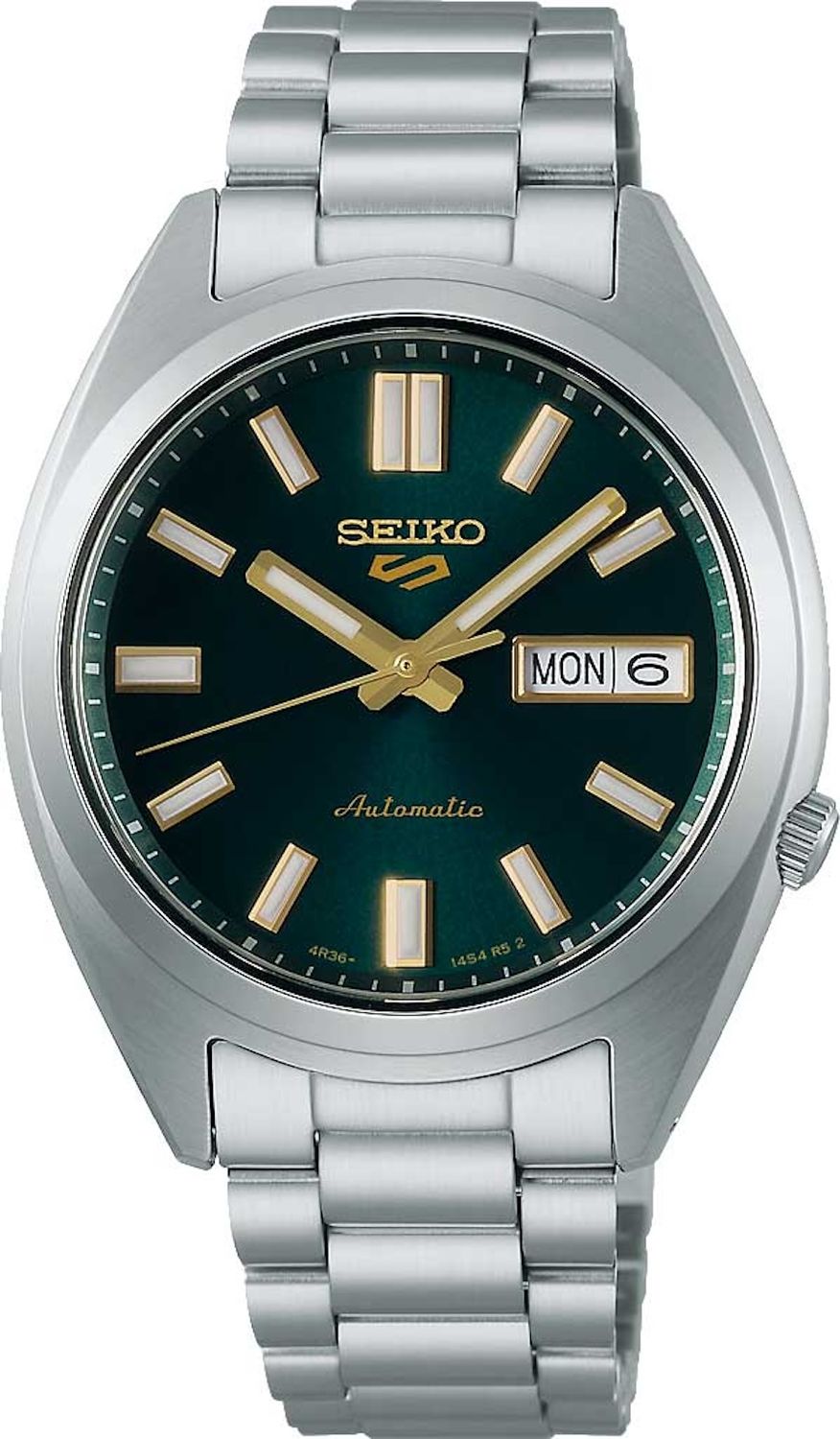 Seiko 5 Sports SNXS Style SRPL57K1 men's automatic watch, 37.4 mm, 100 m WR, steel strap, 4R36