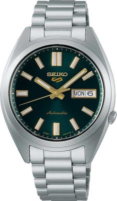 Seiko 5 Sports SNXS Style SRPL57K1 men's automatic watch, 37.4 mm, 100 m WR, steel strap, 4R36