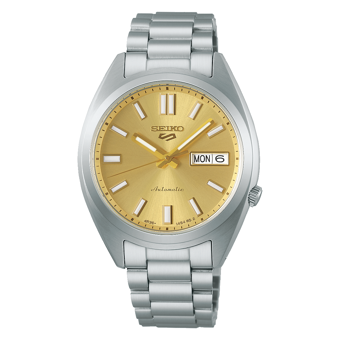 Seiko 5 Sports SNXS Style SRPL59K1 men's automatic watch, 37.4 mm, 100 m WR, steel strap, 4R36
