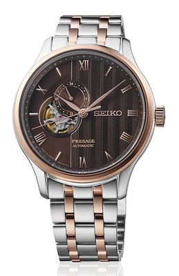 Seiko Presage Japanese Garden Momiji Brown SSA466J1 men's automatic watch, 41.8 mm, double-curved sapphire crystal, steel strap