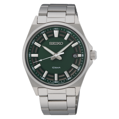 Seiko Sports Essential SUR503P1 Men's Quartz Watch, 40mm, 100m Water Resistance, Steel Strap