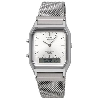 Casio Edgy AQ-230EM-7A analog-digital watch 38.8 × 29.8 × 8.1 mm, self-adjusting steel mesh strap