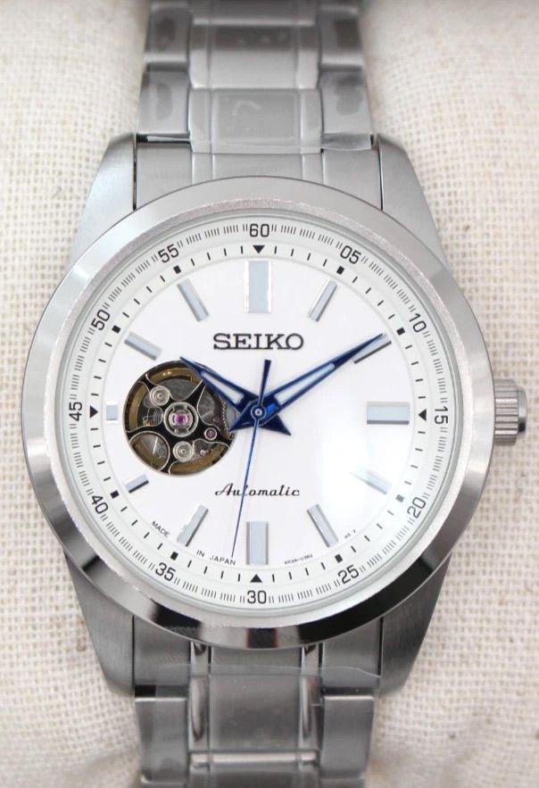Seiko Selection Open Heart SCVE049 Men's Automatic Watch JDM 4R38 42MM 100M WR Steel Strap Made in Japan JDM (Japanese Domestic Market)