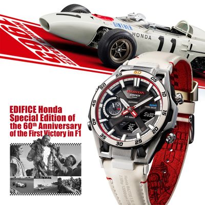 Casio Edifice Men's Bluetooth Solar Watch Honda 60th Anniversary ECB-2300HR-1AJR JDM Limited Edition Veni, Vidi, Vici 50.2 × 45.8 × 11.8 mm sapphire crystal, leather strap JDM (Japanese domestic market) Casio Edifice Men's Bluetooth Solar Watch Honda 60th Anniversary ECB-2300HR-1AJR JDM Limited Edition Veni, Vidi, Vici 50.2 × 45.8 × 11.8 mm sapphire crystal, leather strap JDM (Japanese domestic market)