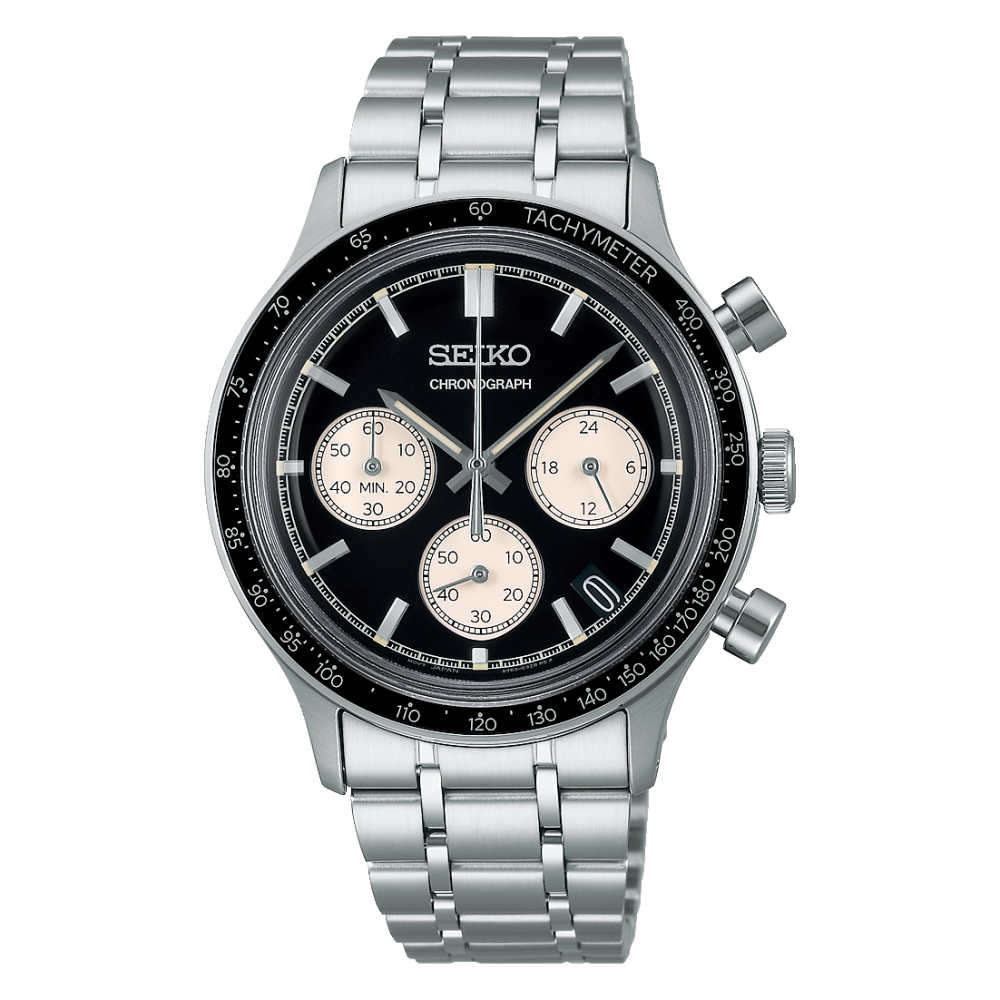 Seiko Selection Panda Spirit SBTR055 Men's Chronograph Watch (JDM) 38.7mm, 50m Water Resistance, Steel Strap (Japanese Domestic Market) 8T63