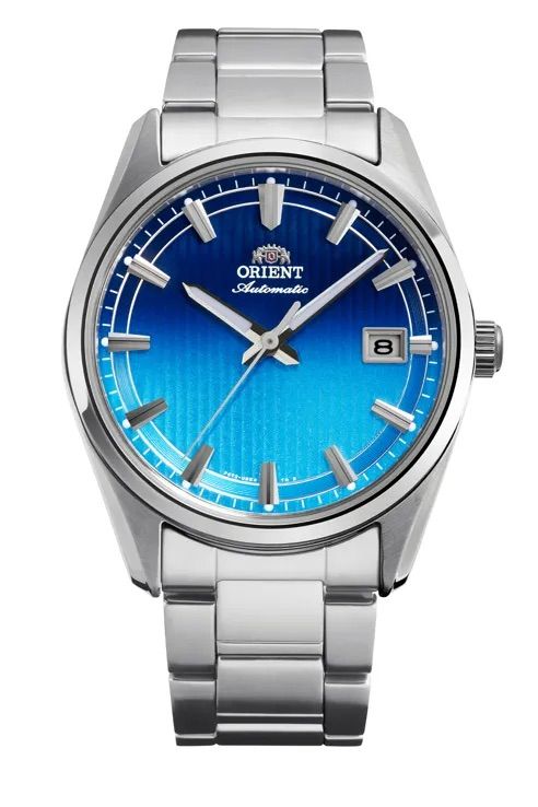 Orient Stretto Date Men's Automatic Watch Caribbean Blue RA-AC0R09L Limited Edition 38.5mm 50m Water Resistance Sapphire Crystal Steel Strap