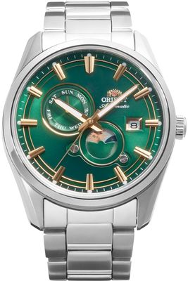 Orient Stretto Day &amp; Night Emerald Gold Men's Automatic Watch RA-AK0314E, 41.5 mm, 50 m water resistance, sapphire crystal, steel bracelet
