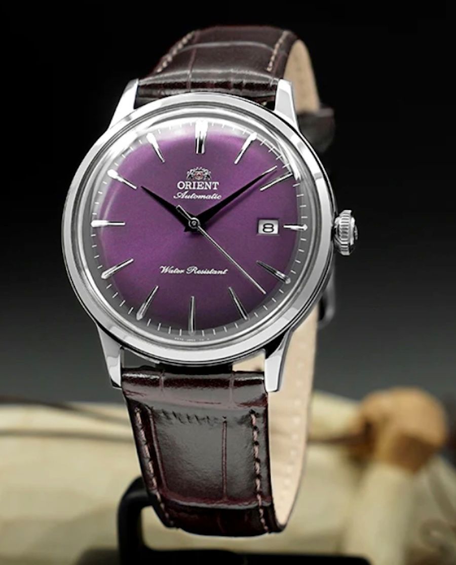 Orient Bambino Velvet Fade Men's Automatic Watch RA-AC0032V 40.5mm 30m Water Resistance Leather Strap