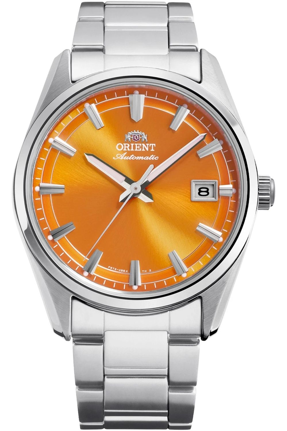 Orient Stretto Date Amber Sun RA-AC0R08Y Limited Edition Men's Automatic Watch  38.5mm 50m Water Resistance Sapphire Crystal Steel Strap