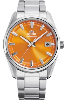 Orient Stretto Date Amber Sun RA-AC0R08Y Limited Edition Men's Automatic Watch  38.5mm 50m Water Resistance Sapphire Crystal Steel Strap