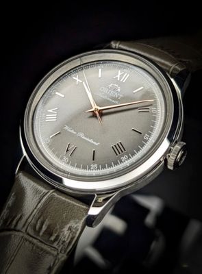 Orient Bambino Smoky Grey Men's Automatic Watch RA-BB0006N Limited Edition 38.4mm cal. F6724 leather strap