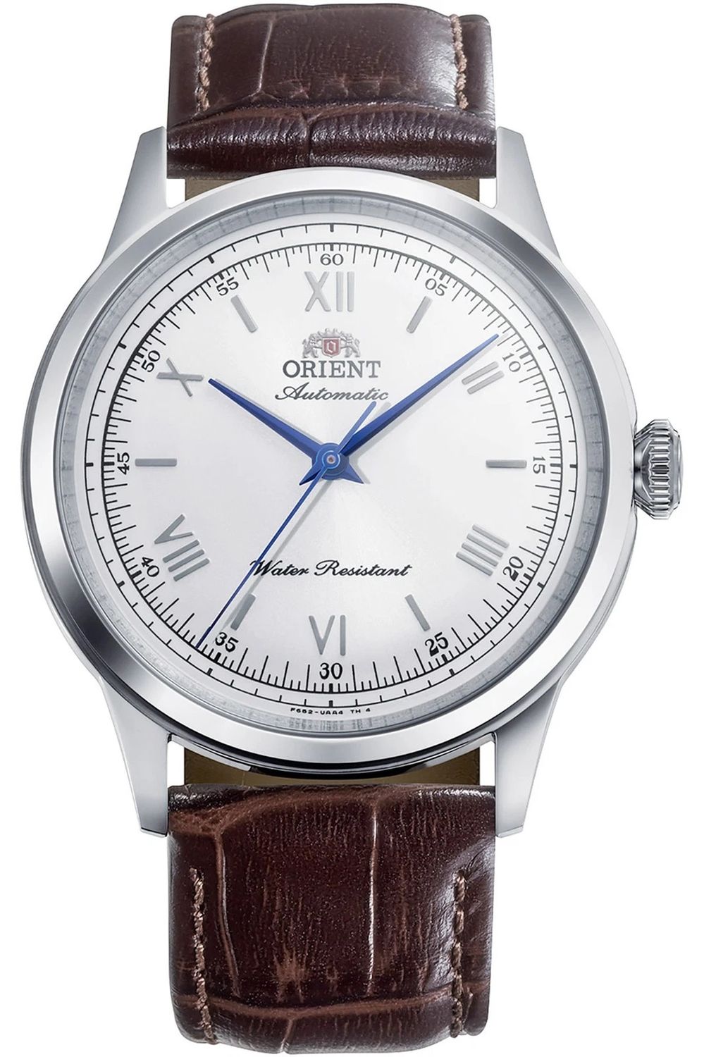 Orient Bambino Roman Silver Men's Automatic Watch RA-BB0002S, 38.4 mm, Cal. F6724, leather strap