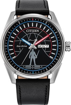 Citizen Star Wars Duel AW0160-09W Men's Solar Watch, 42mm, Luke Skywalker and Darth Vader Duel, 100m Water Resistance, Leather Strap EcoDrive movement (solar or light powered) Citizen Star Wars Duel AW0160-09W Men's Solar Watch, 42mm, Luke Skywalker and Darth Vader Duel, 100m Water Resistance, Leather Strap EcoDrive movement (solar or light powered)