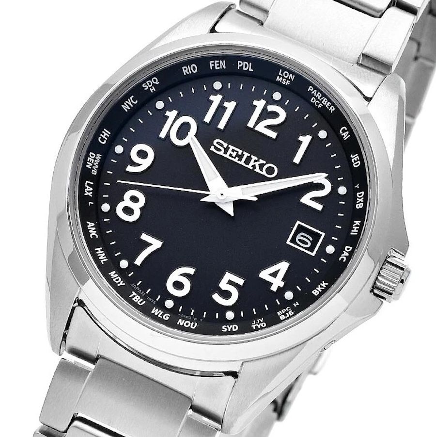 Seiko Selection SBTM329 JDM Men's Solar-Powered Radio-Controlled Titanium Watch, 39.5mm, Sapphire Crystal, 100m Water Resistance, Titanium Strap and Case, Made in Japan (JDM – Japanese Domestic Market)