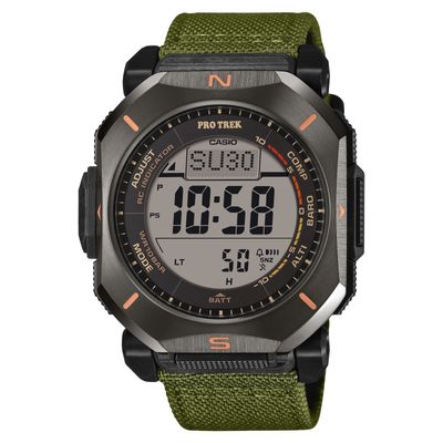 Casio Pro-Trek Climber Line PRW-69YB-3JF JDM Men's Radio-Controlled Solar Sports Watch, 44.8 mm, Alarm, Altimeter, Barometer, Cold-Resistant, Thermometer, 100M Water Resistance, Fabric Strap (JDM - Japanese Domestic Market)
