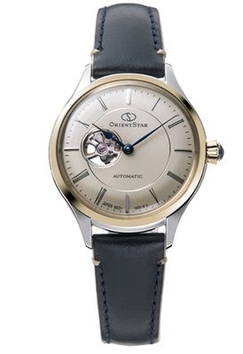 Orient Star Contemporary Semi-Skeleton Women's Automatic Watch RE-ND0011N, 30.5 mm, 50 m water resistance, made in Japan, leather strap