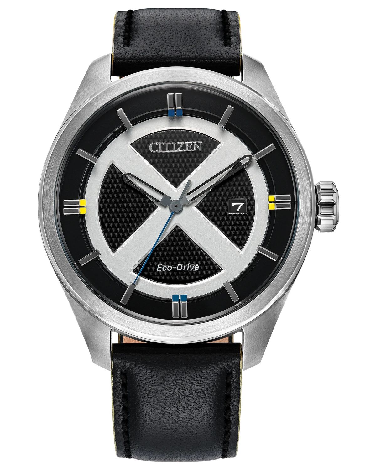 Citizen Marvel’s X-Men Men’s Solar Watch AW5007-17W Mutant Special Edition 42.3mm 100m Water Resistance Leather Strap Eco-Drive Movement (powered by solar energy or light)