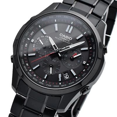 Casio Lineage LIW-M610DB-1AJF Men's Solar-Powered Radio-Controlled Chronograph Watch (JDM) 46.3 × 41.6 × 10.6 mm Steel Strap (Japanese Domestic Market)