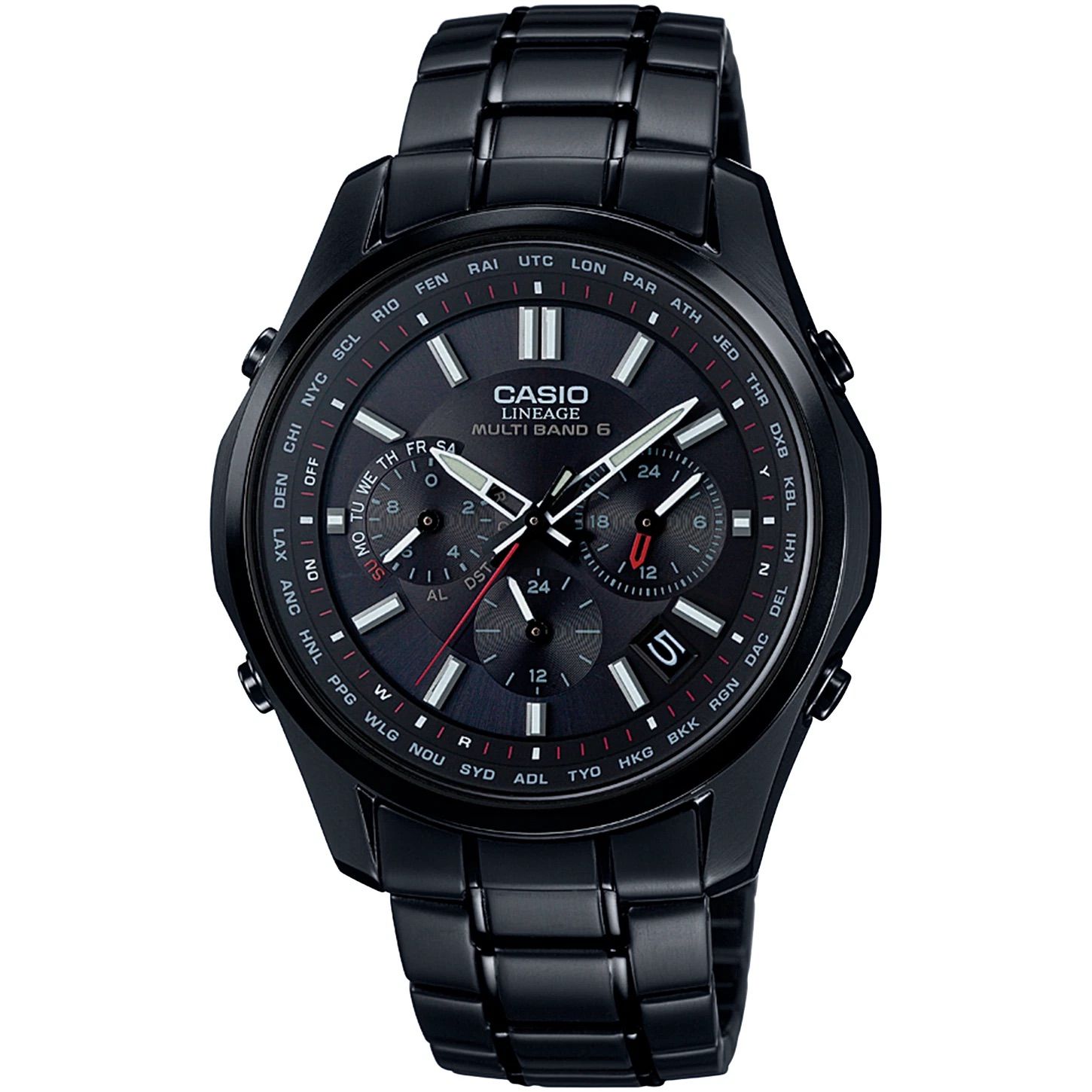 Casio Lineage LIW-M610DB-1AJF Men's Solar-Powered Radio-Controlled Chronograph Watch (JDM) 46.3 × 41.6 × 10.6 mm Steel Strap (Japanese Domestic Market)