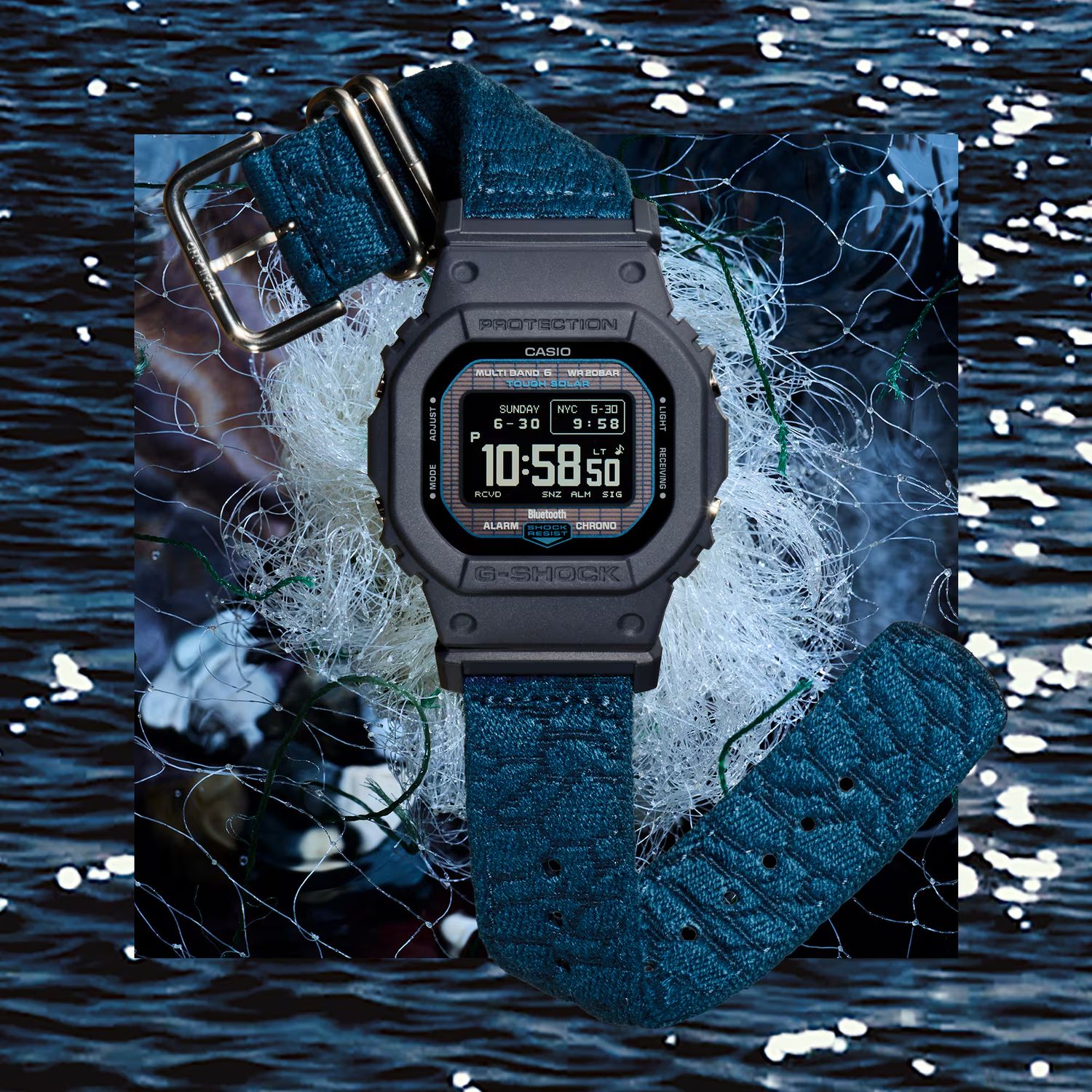 Casio G-Shock GW-BX5600CBG-2JR JDM  MIP LCD Screen Solar-Powered Bluetooth Radio-Controlled Watch, 49.1 × 44.1 × 13.4 mm, Shock-Resistant, 200m Water Resistance, Fabric Strap (Japanese Domestic Market)
