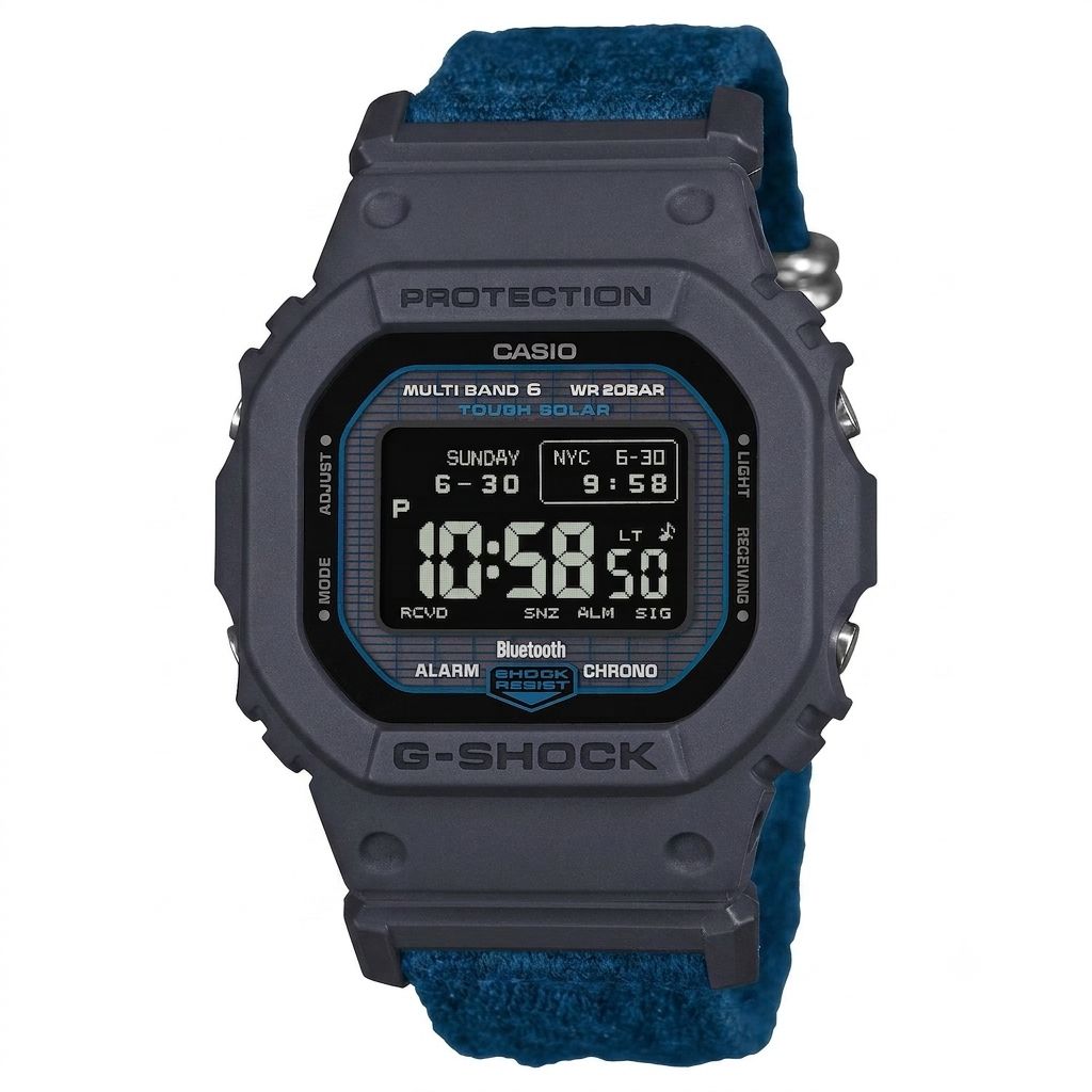 Casio G-Shock GW-BX5600CBG-2JR JDM  MIP LCD Screen Solar-Powered Bluetooth Radio-Controlled Watch, 49.1 × 44.1 × 13.4 mm, Shock-Resistant, 200m Water Resistance, Fabric Strap (Japanese Domestic Market)