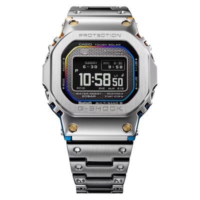 Casio G-Shock Full Metal  Rainbow Energy Men's Solar-Powered Bluetooth Radio-Controlled Watch GMW-BZ5000RC-1JR JDM 49.3 × 43.6 × 13 mm Made in Japan 200m WR MIP LCD display Steel band JDM (Japanese domestic market)