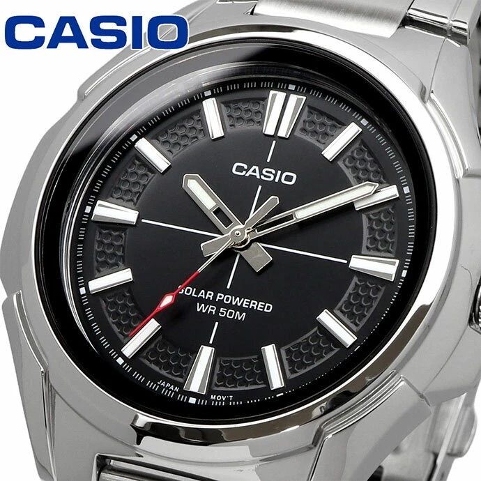 Casio MTP-RS100D-1AV Classic Men's Solar Watch, 46mm, 50m Water Resistance, Steel Strap, Solar-Powered Quartz Movement (powered by solar energy or light)