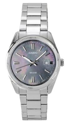 Casio Collection MTP-1302DS-1AV Classic Men's Quartz Watch, Mother-of-Pearl Dial, 38.5mm, 50m Water Resistance, Steel Strap
