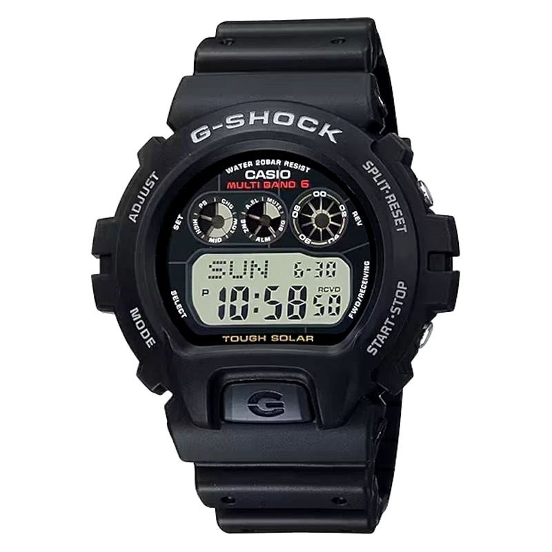 Casio G-Shock GW-6900-1JF​ Men's Solar Watch Radio-controlled - Atomic World Time, rubber strap, 5 daily alarms 53.2mm x 50mm x 17.7mm, 200m water resistance, shock-resistant JDM (Japanese domestic market)