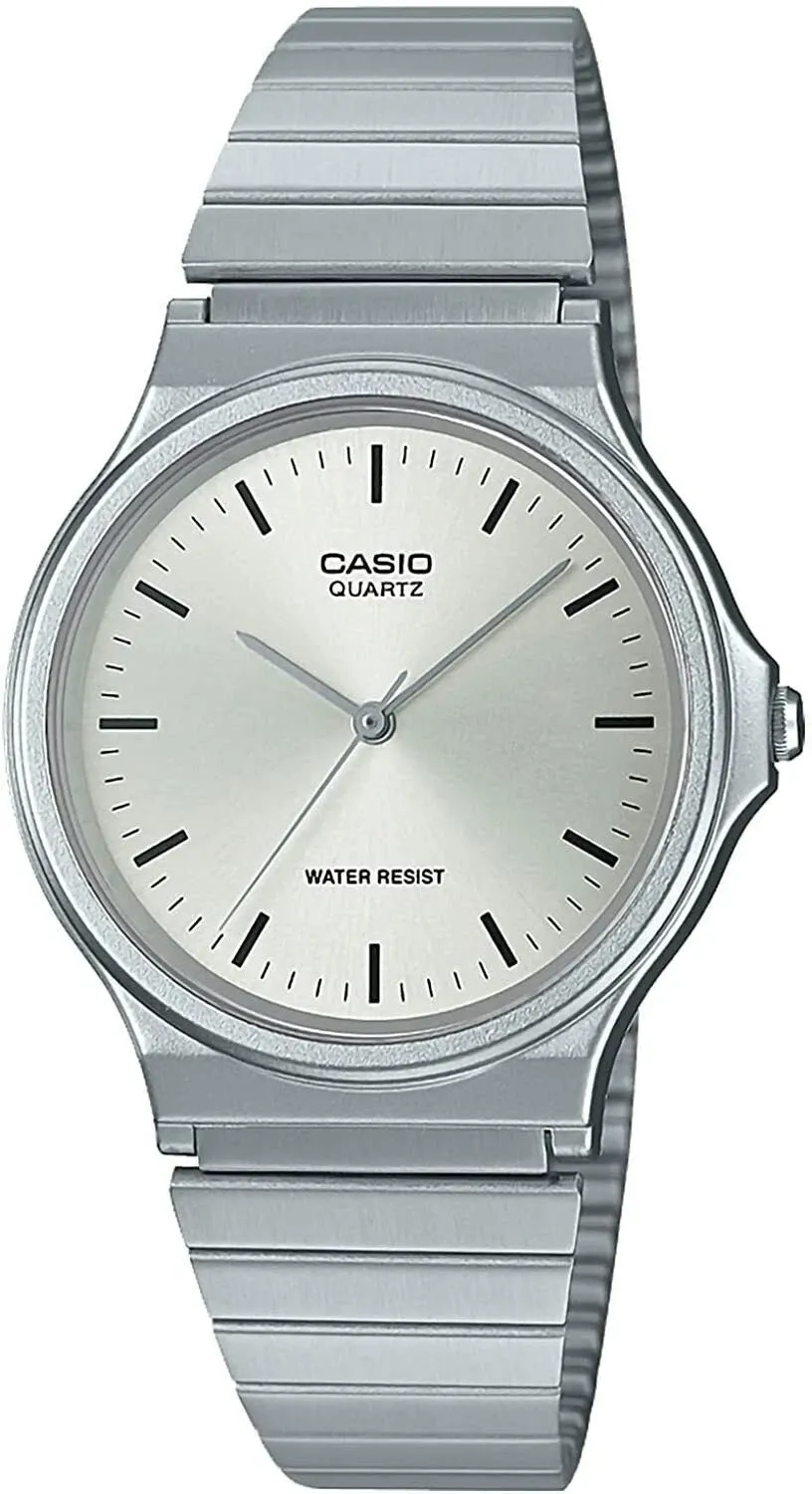 Casio MQ-24D-7EJH JDM Watch, 38.8 mm x 34.9 mm x 7.8 mm, classic steel band with adjustable clasp
