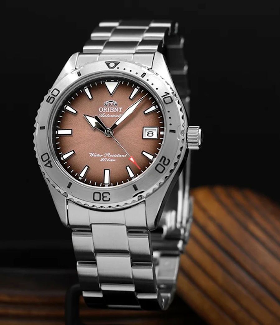 Orient Mako Copper  Men's Automatic Diving Watch RA-AC0Q17Y, 39.9 mm, Sapphire Crystal, Stainless Steel Strap, 200 m Water Resistance