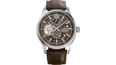 Orient Star Contemporary Skeleton Men's Automatic Watch Mocha Kohaku RE-AV0139Y 41mm anti-reflective sapphire crystal, 100m water resistance, steel band, made in Japan Orient Star Contemporary Skeleton Men's Automatic Watch Mocha Kohaku RE-AV0139Y 41mm anti-reflective sapphire crystal, 100m water resistance, steel band, made in Japan