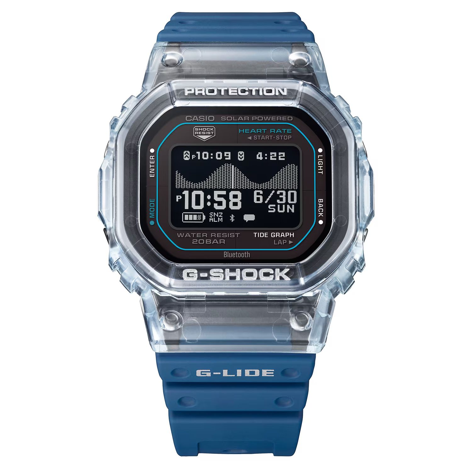 Casio G-Shock G-LIDE GBX-H5600-2JR Men's Bluetooth Solar Watch (JDM) 51.1 × 44.5 × 17.3 mm 200M WR Shock-Resistant - Heart Rate Monitor - Tide Information - Step Counter (JDM: Japanese Domestic Market) Mobile Phone Connectivity