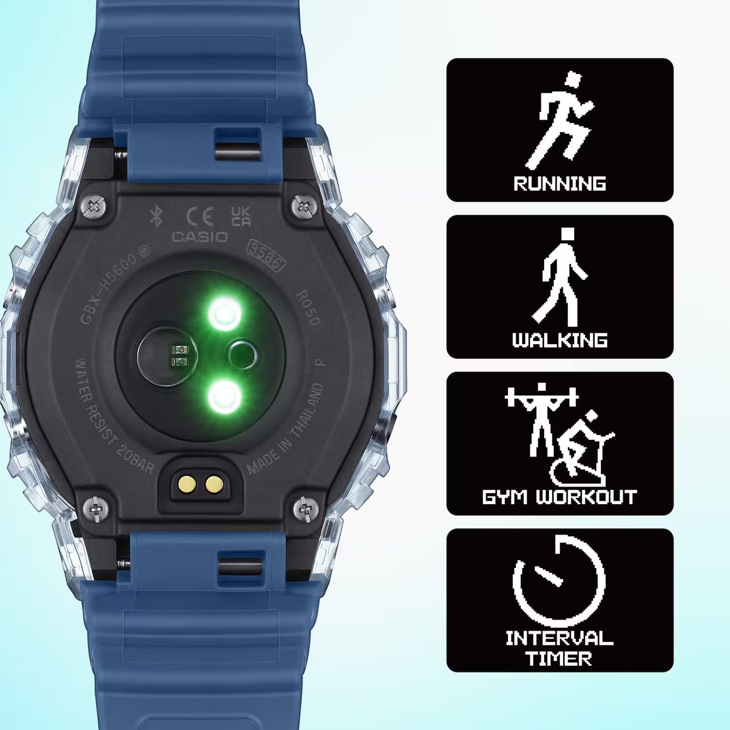 Casio G-Shock G-LIDE GBX-H5600-2JR Men's Bluetooth Solar Watch (JDM) 51.1 × 44.5 × 17.3 mm 200M WR Shock-Resistant - Heart Rate Monitor - Tide Information - Step Counter (JDM: Japanese Domestic Market) Mobile Phone Connectivity