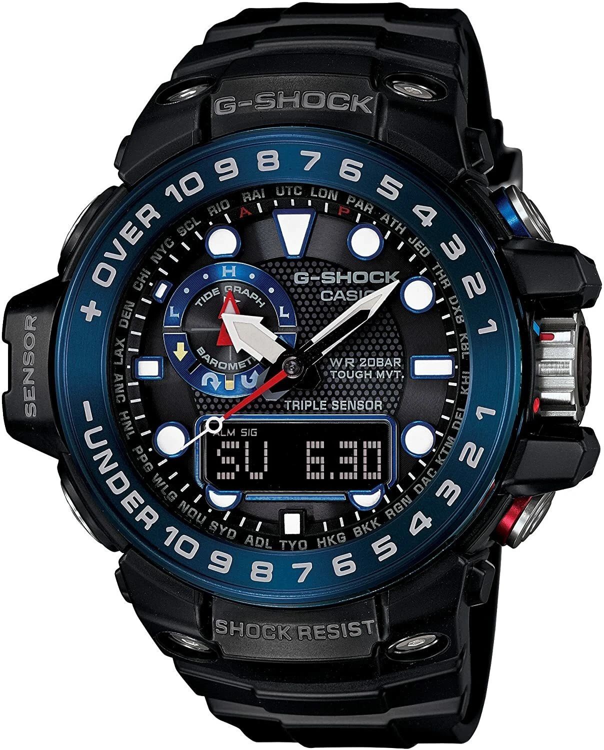 Casio G-Shock Gulfmaster GWN-1000B-1BJF Men's Solar Radio Controlled Watch JDM Made in Japan 55.8mm 200m WR Tide - Moon Phases - Compass JDM (Japanese Domestic Market)