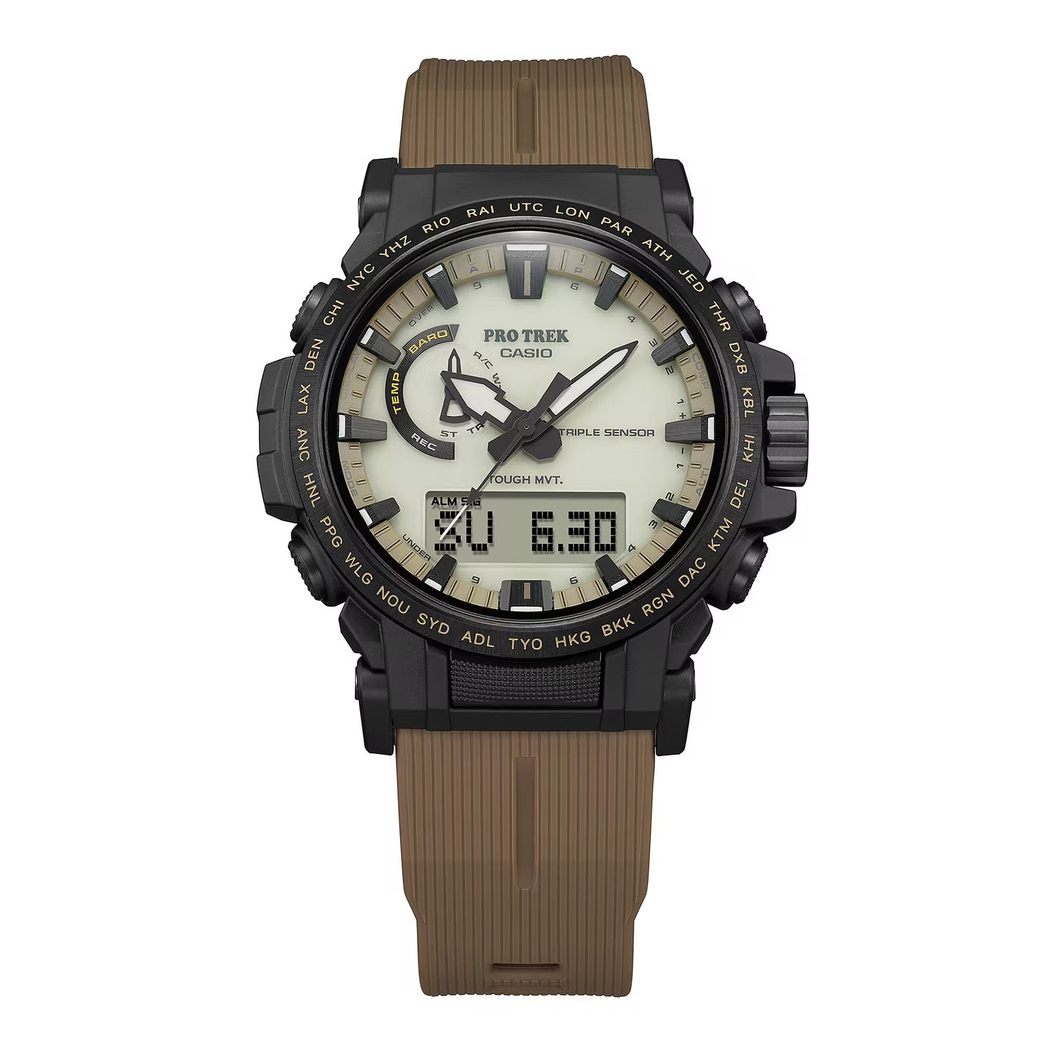 Casio Protrek Climber Line PRW-61LD-5JF Men's Radio-Controlled Solar Watch (JDM) 51 × 47.4 × 14.7 mm, 100m Water Resistance, Made in Japan, Triple Sensor Compass (JDM: Japanese Domestic Market)