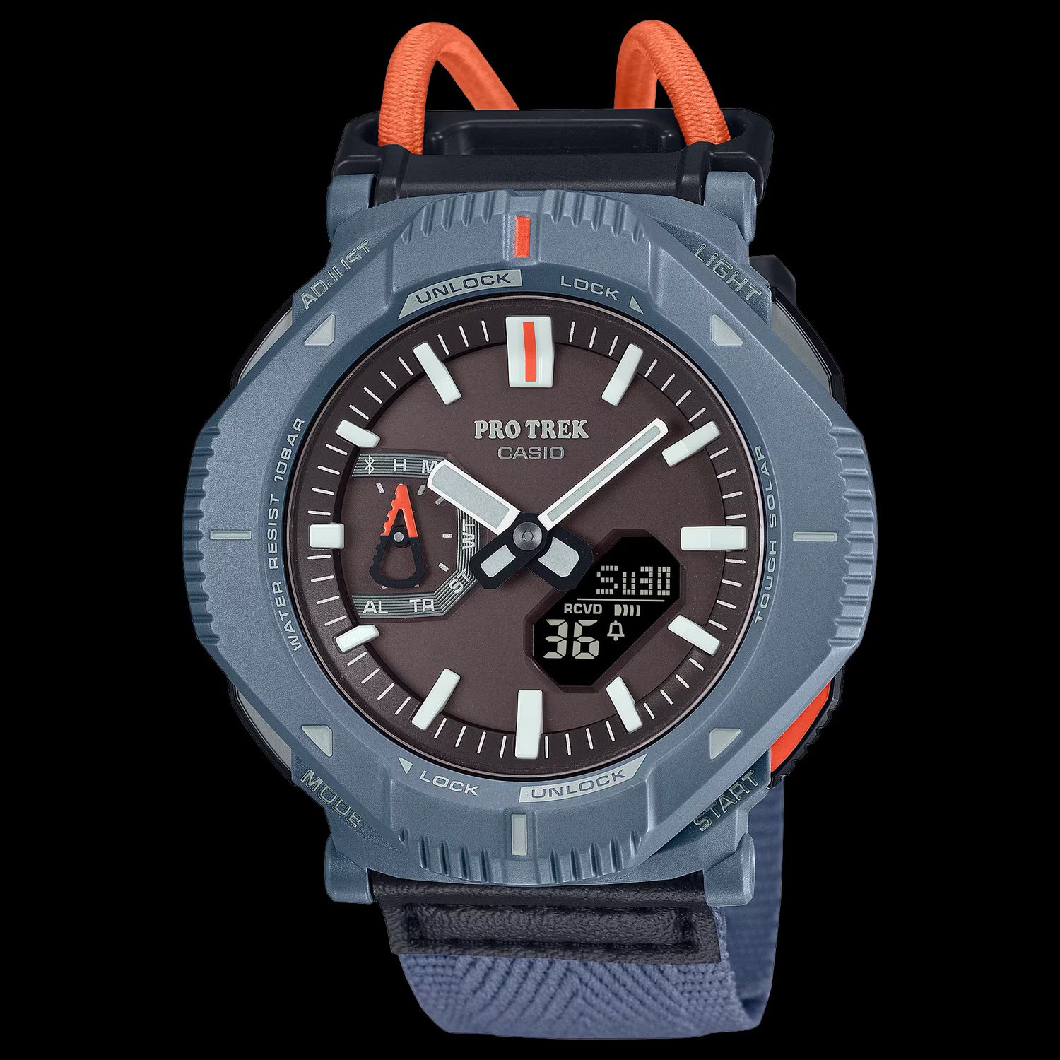 Casio ProTrek Hiker Line PRJ-B001B-2JF JDM Men's Bluetooth Solar Watch, 46mm, 100m Water Resistance, Mobile Link, World Time (JDM: Japanese Domestic Market) 37grs