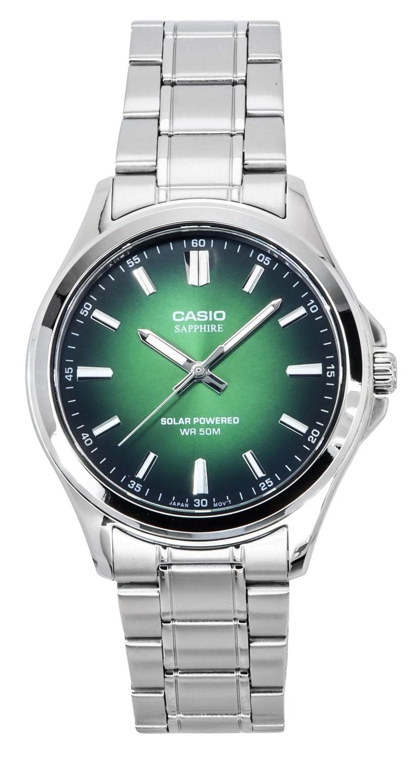 Casio MTS-RS100D-3A Men's Solar Watch, 41.7 mm, 50 m water resistance, sapphire crystal, steel band